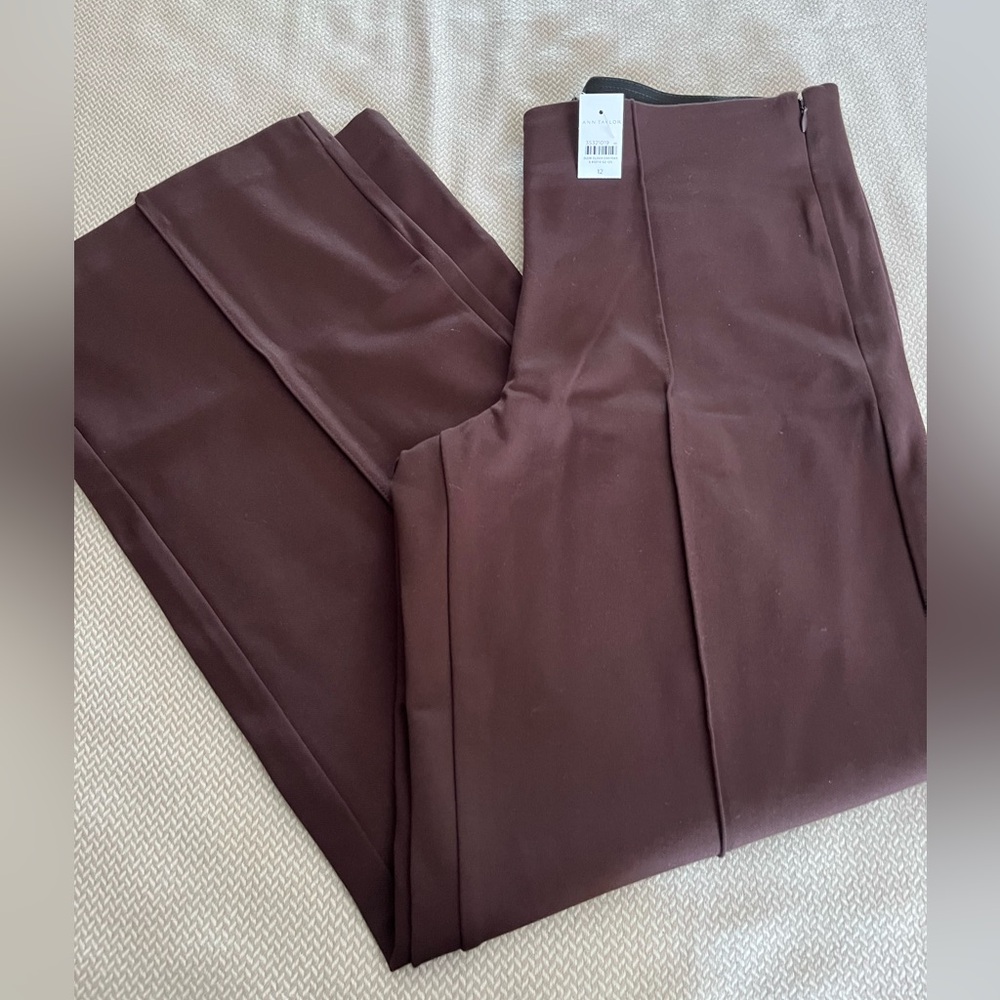 NWT Ann Taylor Brown Wide Leg Pants Size 12